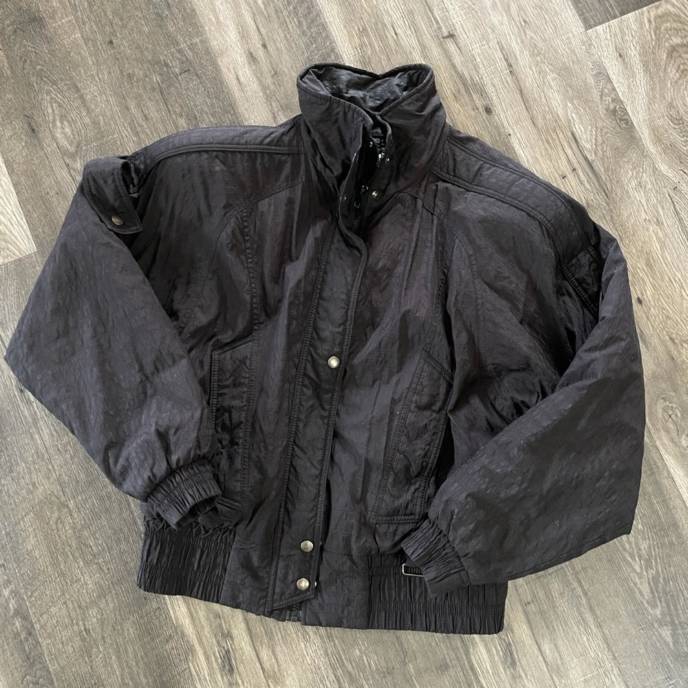 Vintage Nils ski coat black girls Sz 16